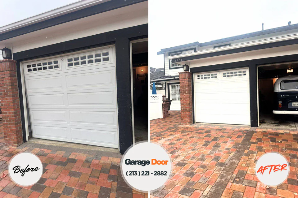 Before and after: garage door repair Douglas, WY